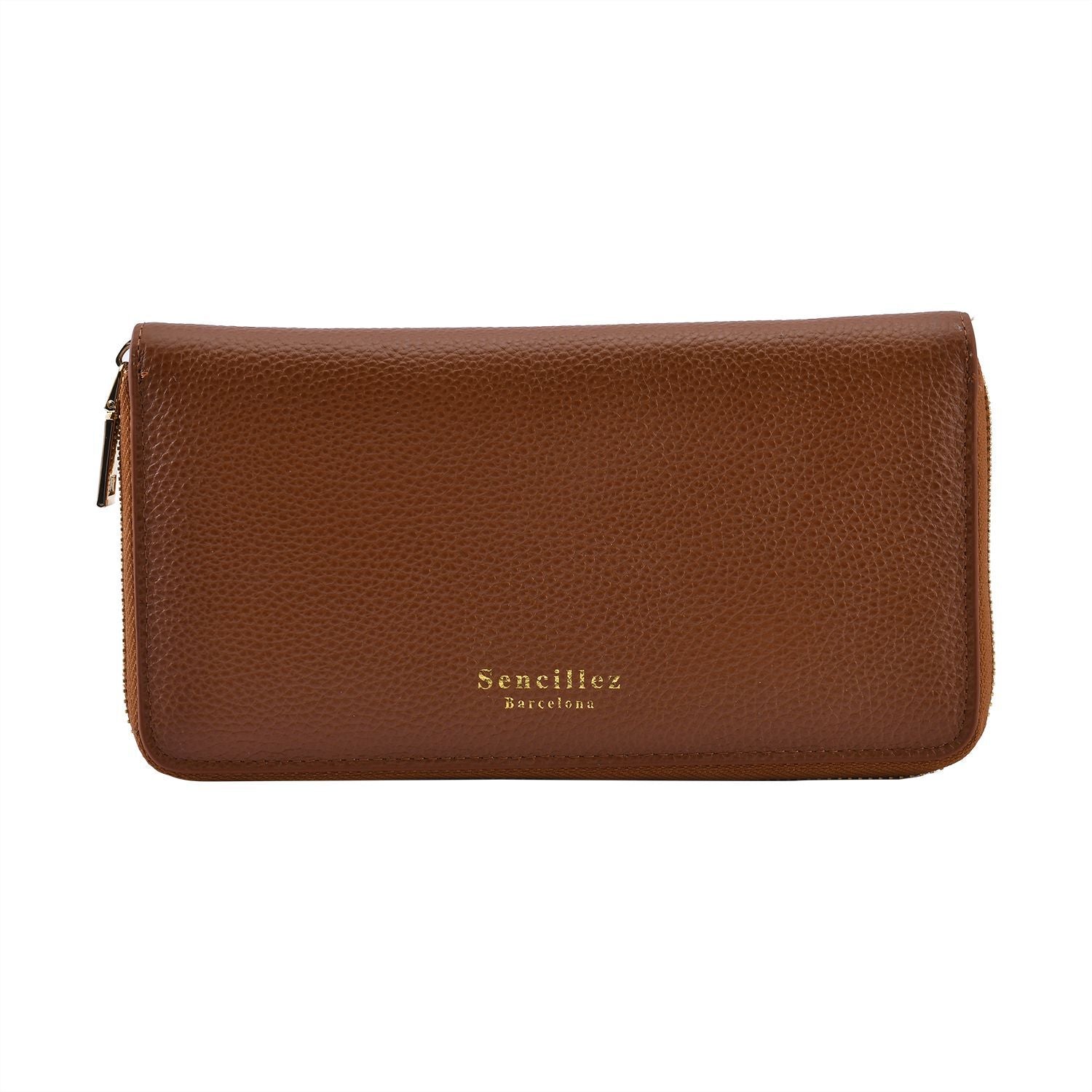 Sencillez: Dokumenten-Etui aus 100% echtem Leder mit RFID Schutz, 21x11x2cm, Braun