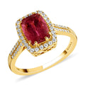 Iliana - AAA Rubellit und weißer Diamant-Ring, 750 Gold (Größe 20.00) ca. 2.30 ct