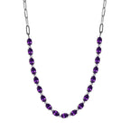 Afrikanische Amethyst Halskette, ca. 45 cm, 316L Edelstahl ca. 8.31 ct
