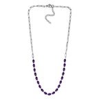 Afrikanische Amethyst Halskette, ca. 45 cm, 316L Edelstahl ca. 8.31 ct