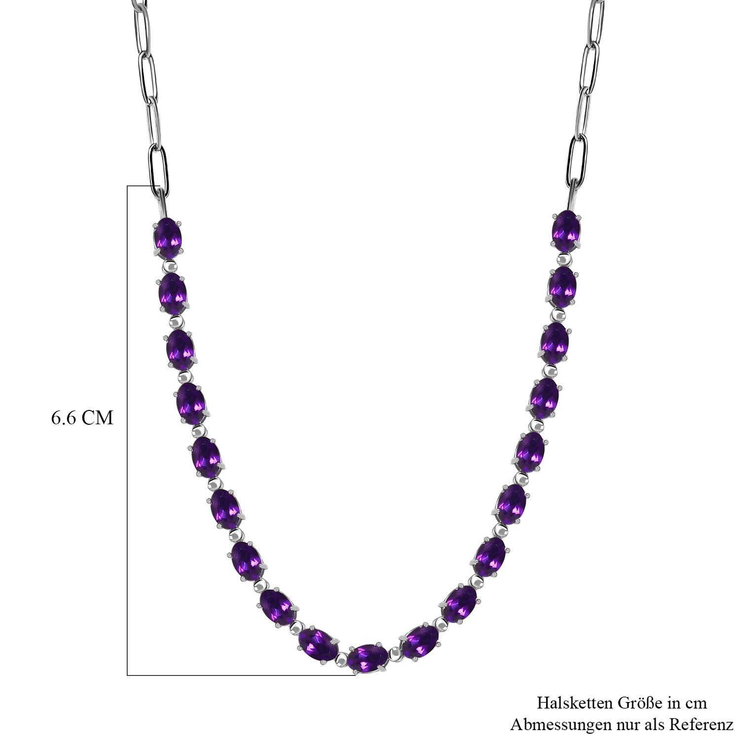 Afrikanische Amethyst Halskette, ca. 45 cm, 316L Edelstahl ca. 8.31 ct