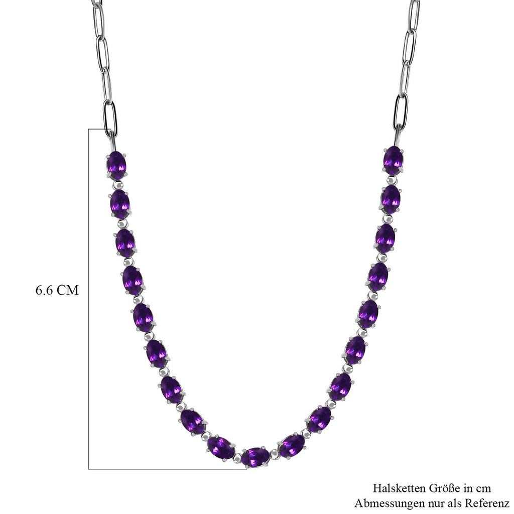 Afrikanische Amethyst Halskette, ca. 45 cm, 316L Edelstahl ca. 8.31 ct