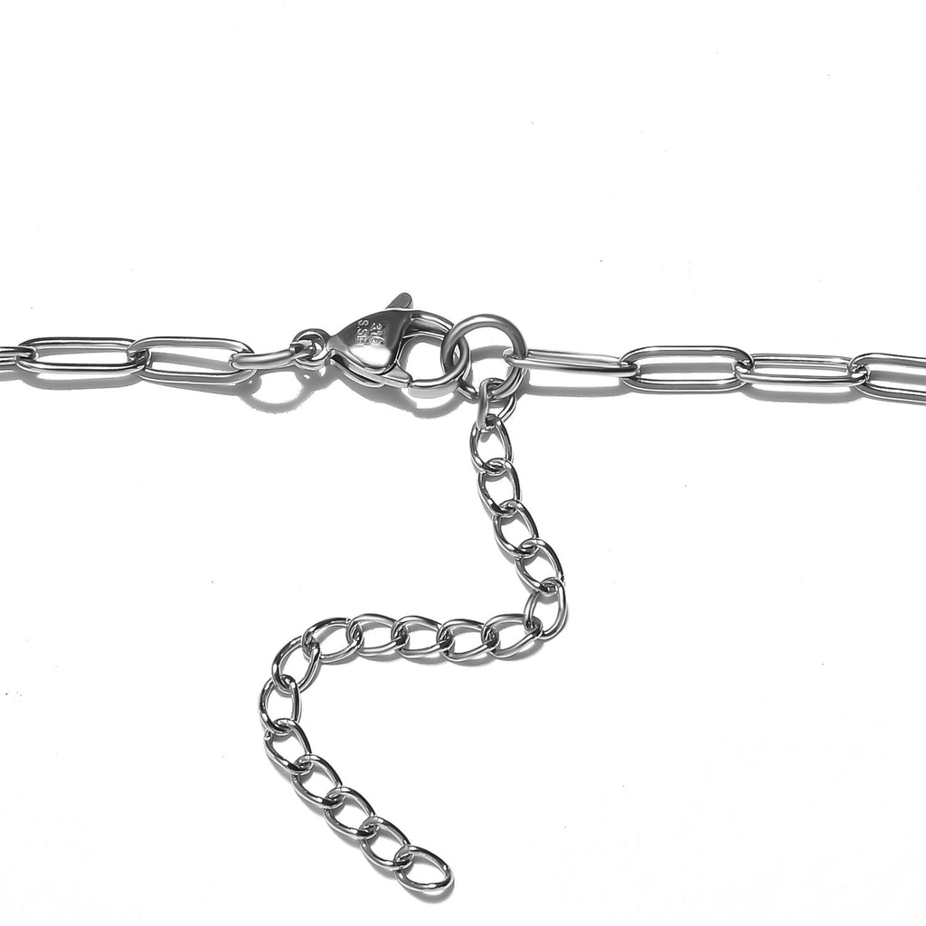 Citrin Halskette, ca. 45 cm, Edelstahl ca. 8.49 ct