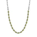 Natürliche Peridot Halskette, ca. 45 cm, Edelstahl, ca. 8.43 ct
