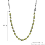 Natürliche Peridot Halskette, ca. 45 cm, Edelstahl, ca. 8.43 ct