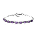 Afrikanisches Amethyst Armband, ca. 19 cm, Edelstahl ca. 3.46 ct