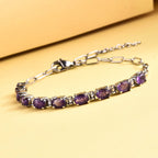 Afrikanisches Amethyst Armband, ca. 19 cm, Edelstahl ca. 3.46 ct