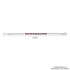 Rotes Granat Armband, ca. 19 cm, Edelstahl ca. 5.03 ct