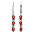 Rote Granat Ohrringe, Edelstahl, ca. 3,62 ct