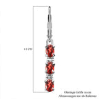 Rote Granat Ohrringe, Edelstahl, ca. 3,62 ct