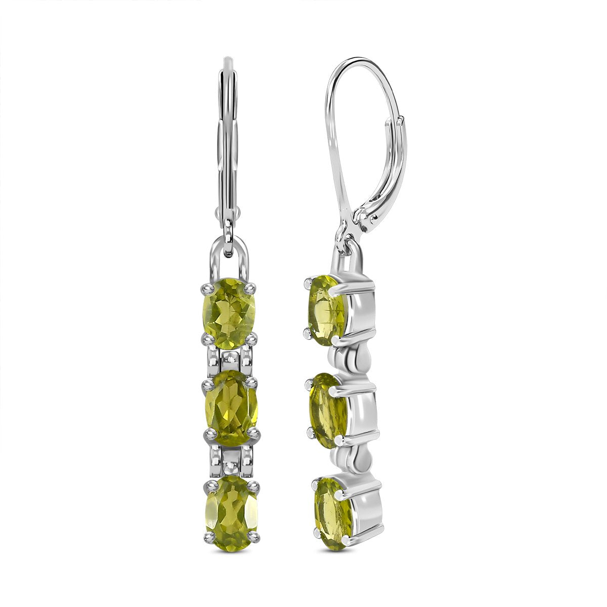 Peridot Ohrringe, Edelstahl ca. 2,80 ct