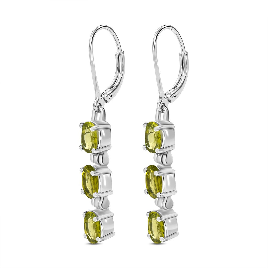 Peridot Ohrringe, Edelstahl ca. 2,80 ct