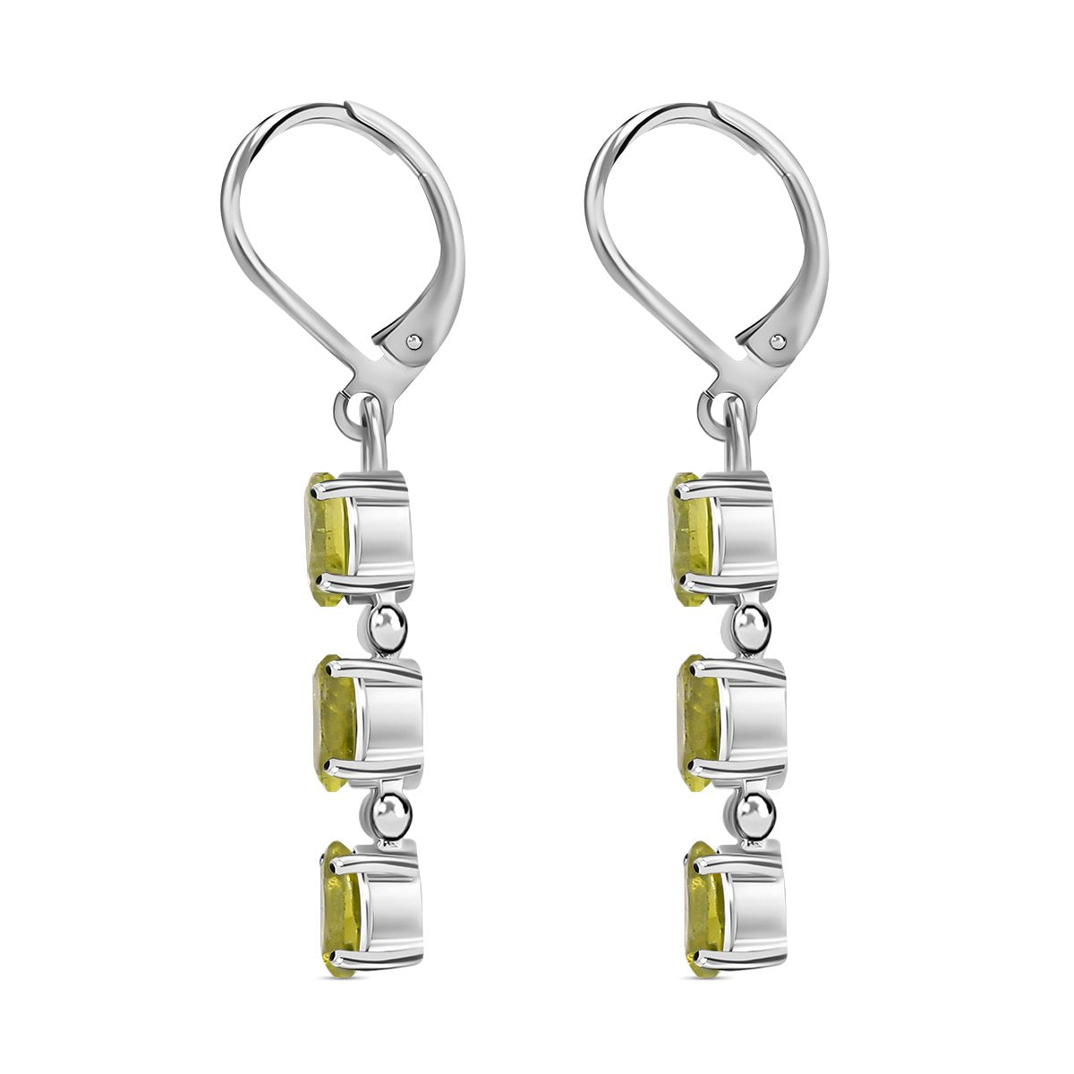 Peridot Ohrringe, Edelstahl ca. 2,80 ct