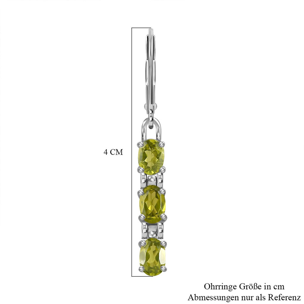 Peridot Ohrringe, Edelstahl ca. 2,80 ct