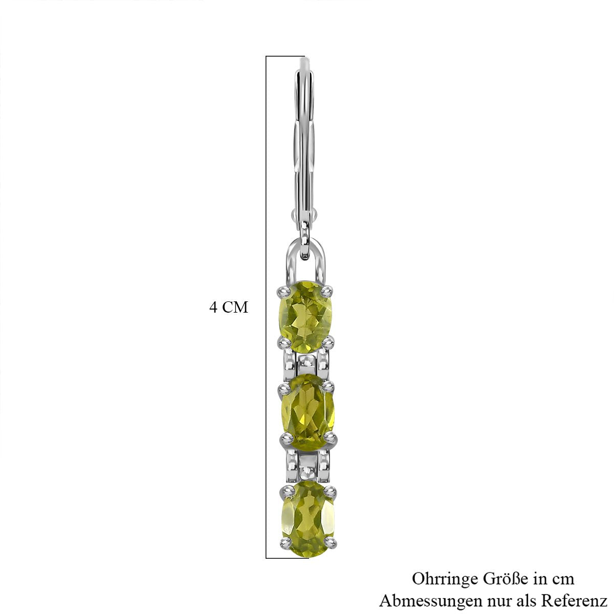 Peridot Ohrringe, Edelstahl ca. 2,80 ct