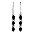 Schwarze Spinell Ohrringe, Edelstahl ca. 3,97 ct