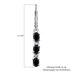 Schwarze Spinell Ohrringe, Edelstahl ca. 3,97 ct