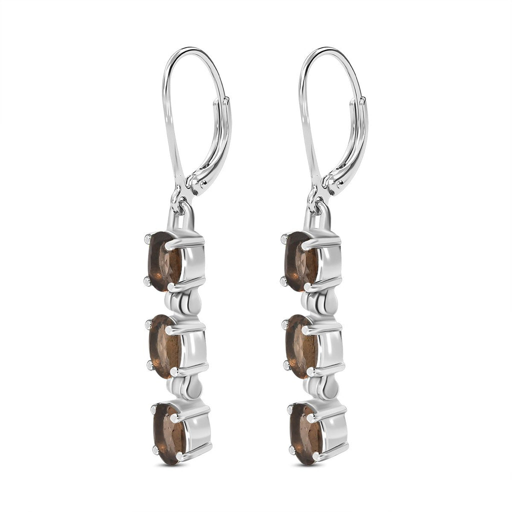 Rauchquarz Ohrringe, Edelstahl ca. 2,69 ct