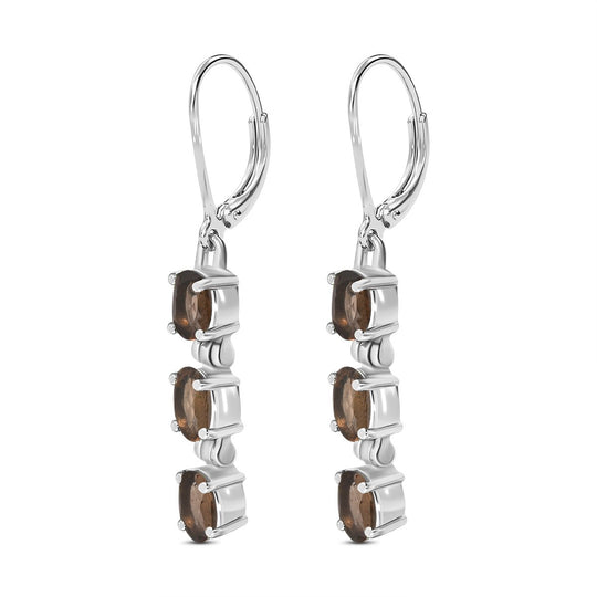 Rauchquarz Ohrringe, Edelstahl ca. 2,69 ct