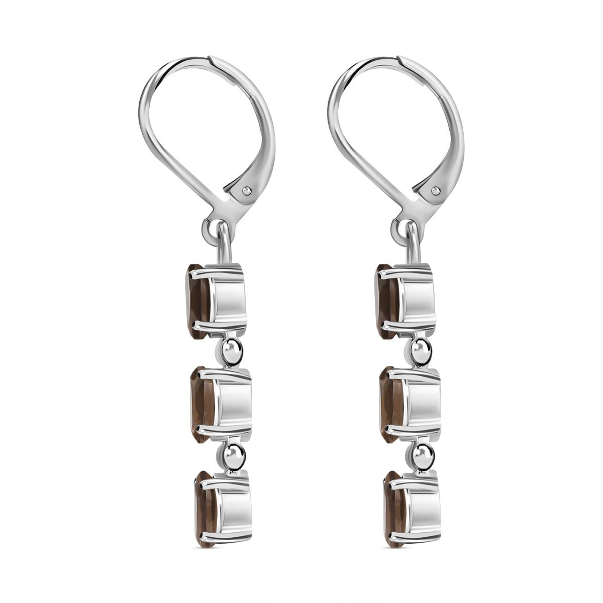 Rauchquarz Ohrringe, Edelstahl ca. 2,69 ct