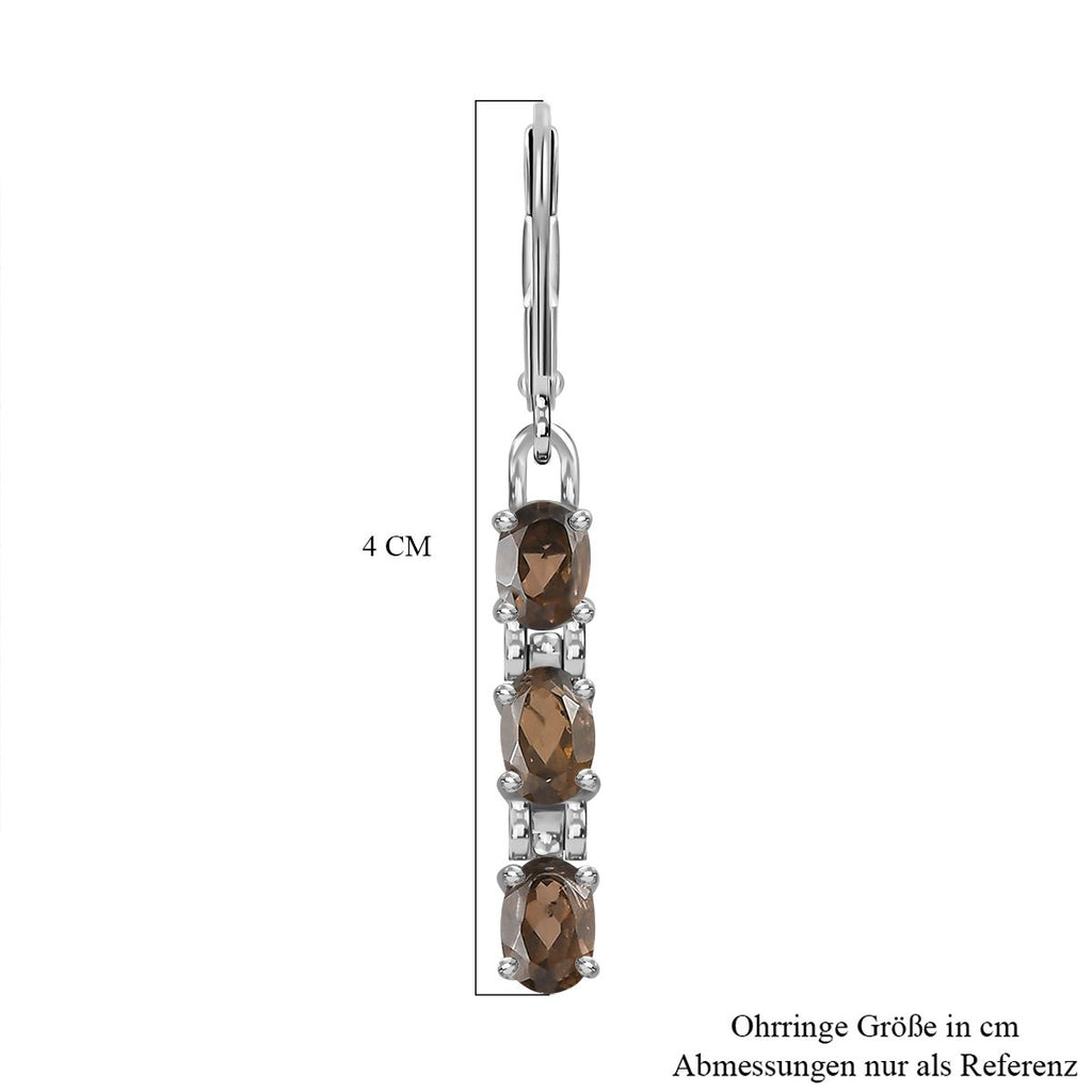 Rauchquarz Ohrringe, Edelstahl ca. 2,69 ct