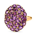 Afrikanischer Amethyst Ring, 925 Silber Gelbgold Vermeil (Größe 17.00) ca. 4,74 ct