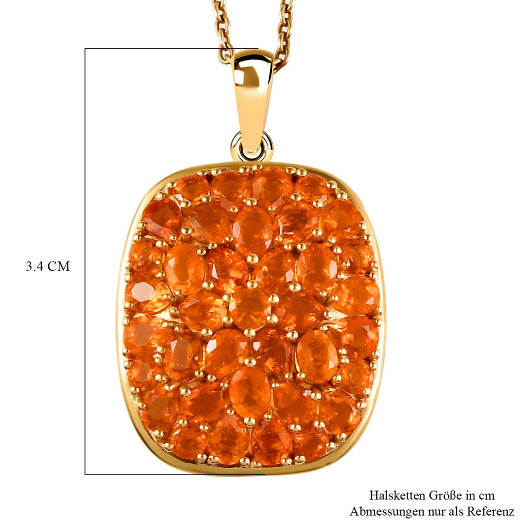 Salamanca Feueropal Anhänger, 925 Silber vergoldet, ca. 3.67 ct