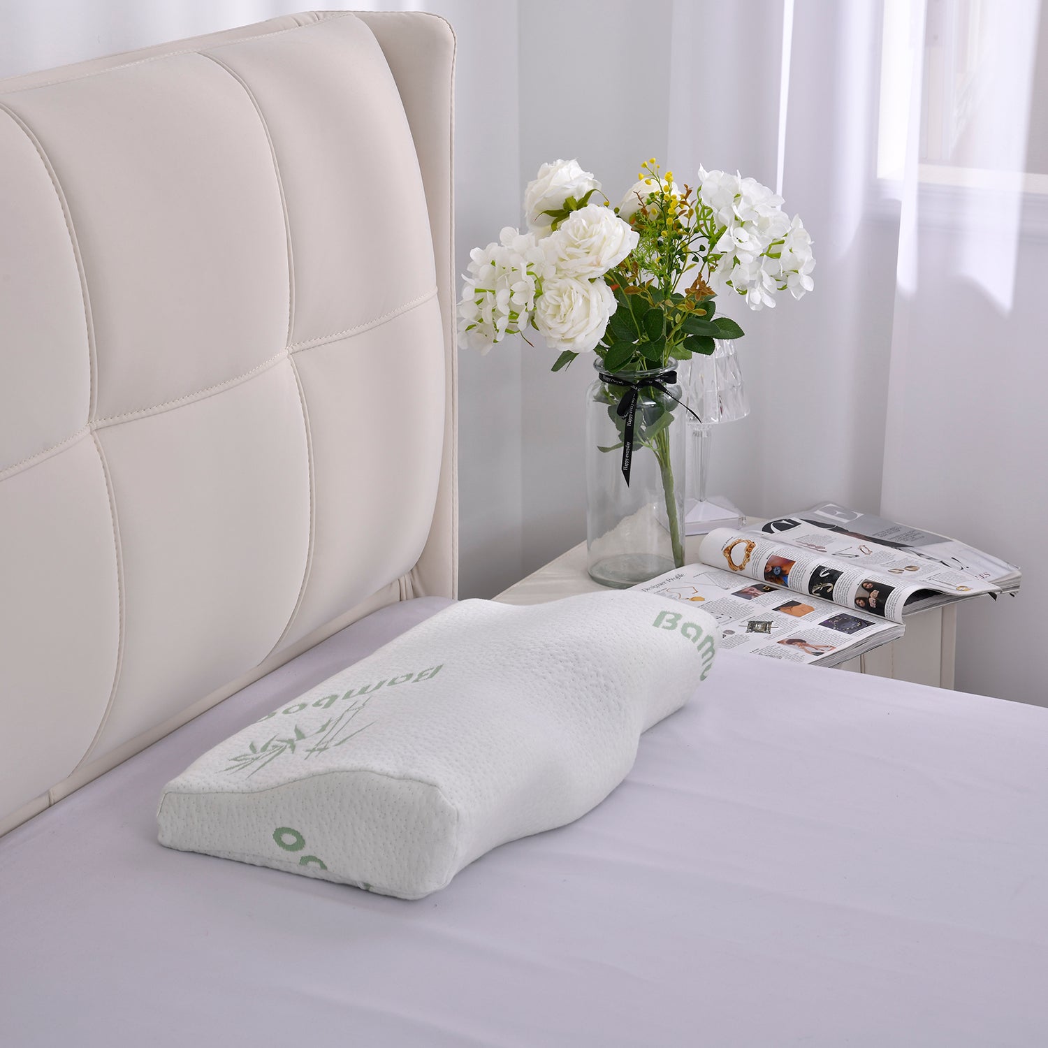 Ergonomisches Kontur-Kissen aus Memory-Schaum,  Anpassungsfähige Unterstützung für Nacken, Wirbelsäule und Kopf, 50 x 30 x 10 cm
