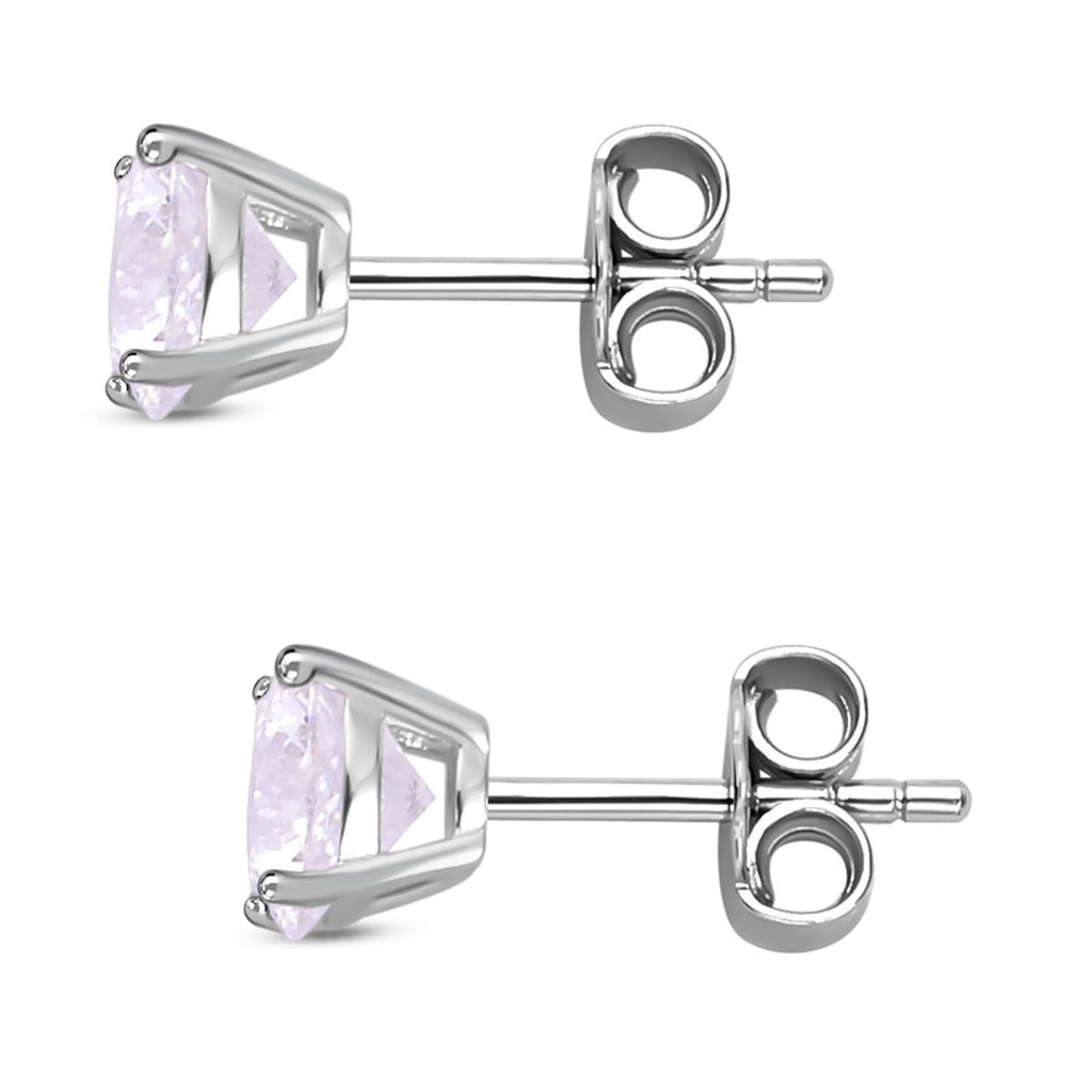 Lustro Stella - 200 Facetten weiße Zirkonia Ohrringe, 925 Silber rhodiniert ca. 2.97 ct