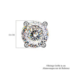 Lustro Stella - 200 Facetten weiße Zirkonia Ohrringe, 925 Silber rhodiniert ca. 2.97 ct