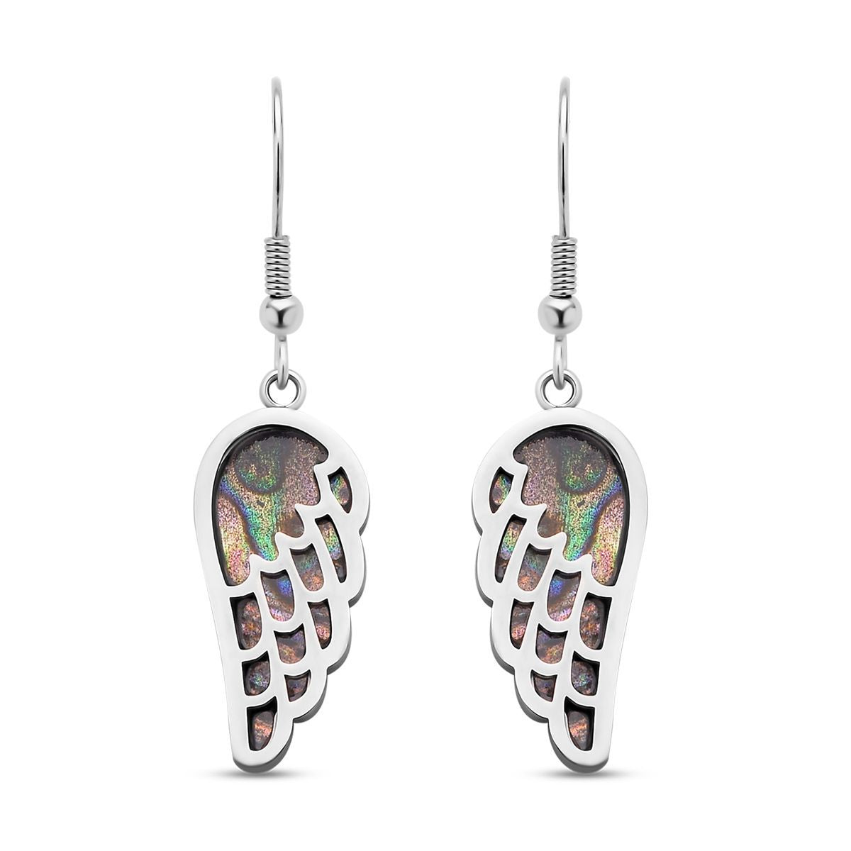 Abalone Muschel Ohrringe, Edelstahl emailliert ca. 8.00 ct