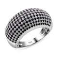 Schwarzer Spinell Ring, 925 Silber rhodiniert (Größe 19.00) ca. 0,37 ct
