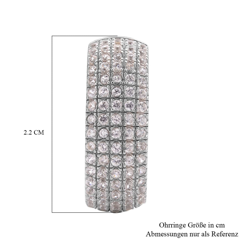 Weiße Zirkon Ohrringe, 925 Silber rhodiniert ca. 0.84 ct