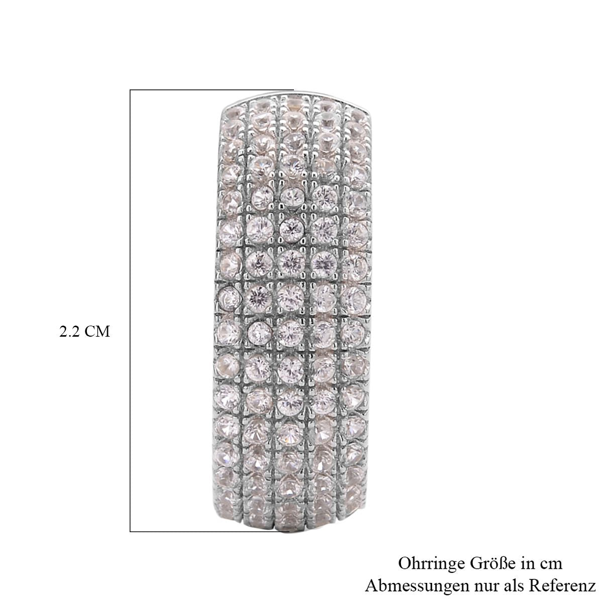 Weiße Zirkon Ohrringe, 925 Silber rhodiniert ca. 0.84 ct