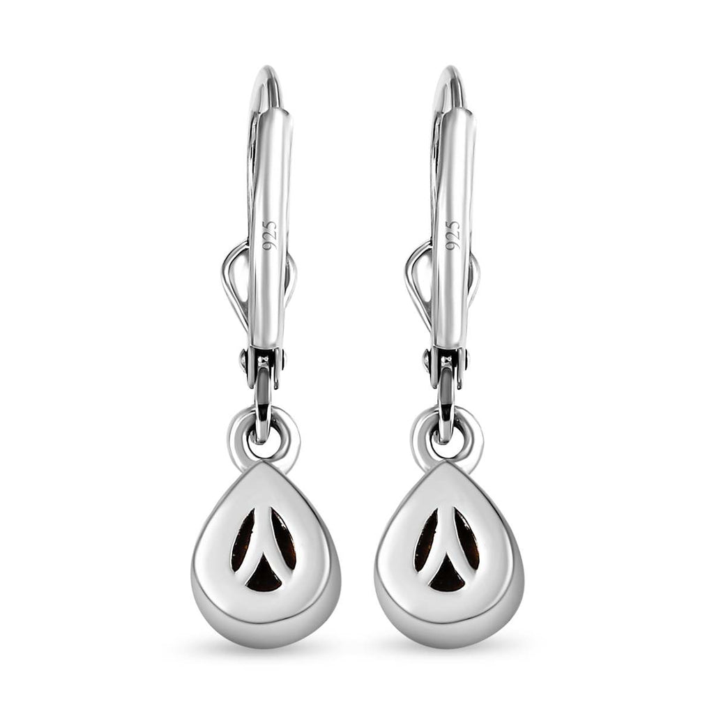 Kanadische Ammolit Ohrringe, 925 Silber platiniert, ca. 1.55 ct