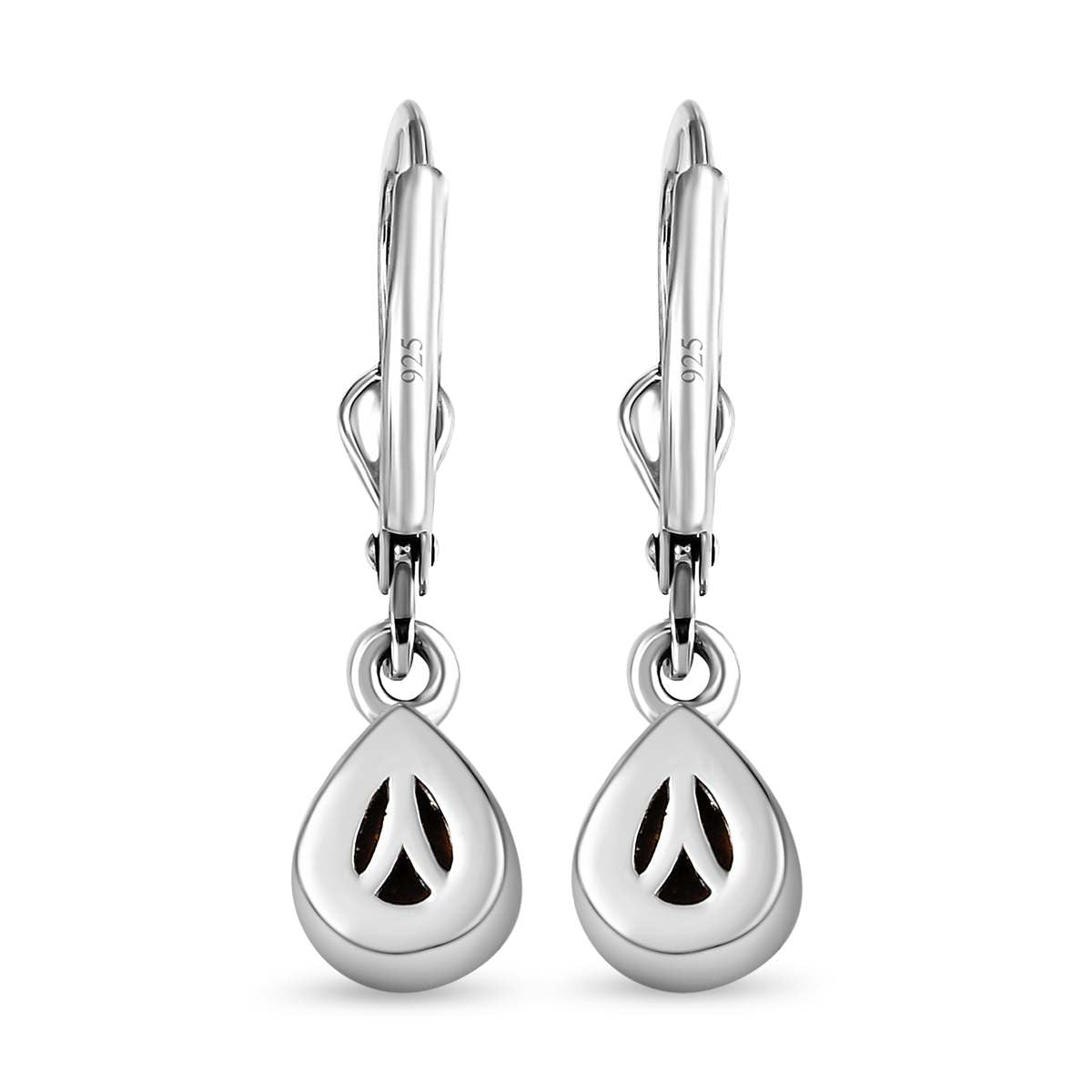 Kanadische Ammolit Ohrringe, 925 Silber platiniert, ca. 1.55 ct