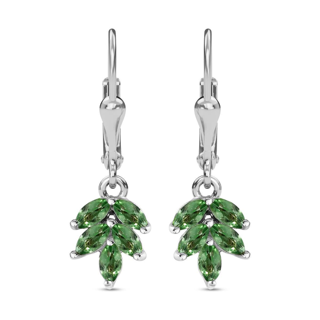 Natürliche Merelani Mint-Granat Ohrringe, 925 Silber platiniert ca. 0.94 ct
