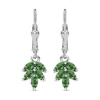Natürliche Merelani Mint-Granat Ohrringe, 925 Silber platiniert ca. 0.94 ct
