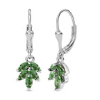 Natürliche Merelani Mint-Granat Ohrringe, 925 Silber platiniert ca. 0.94 ct