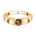 AA Natürlicher goldener Tansanit Ring, 925 Silber Gelbgold Vermeil (Größe 17.00) ca. 0.50 ct
