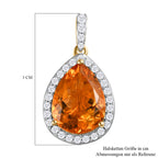 Serra Gaucha Citrin und weißer Zirkon-Anhänger, 925 Silber vergoldet ca. 8.99 ct