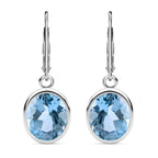 Himmelblaue Topas-Ohrringe, 925 Silber platiniert ca. 9,00 ct
