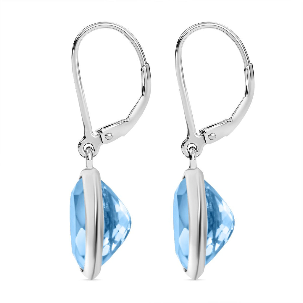 Himmelblaue Topas-Ohrringe, 925 Silber platiniert ca. 9,00 ct