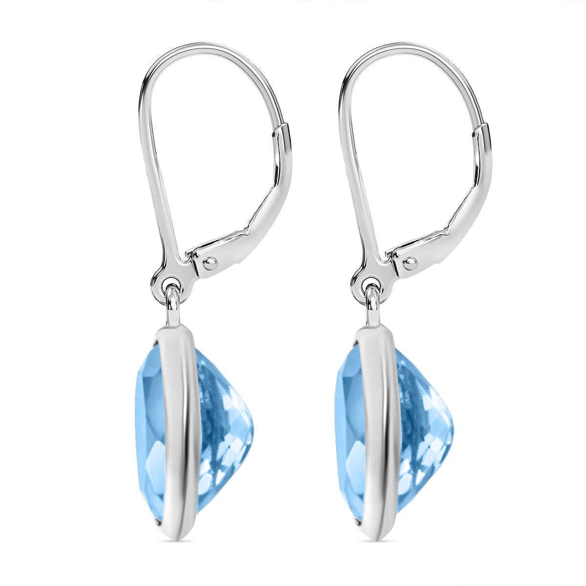 Himmelblaue Topas-Ohrringe, 925 Silber platiniert ca. 9,00 ct