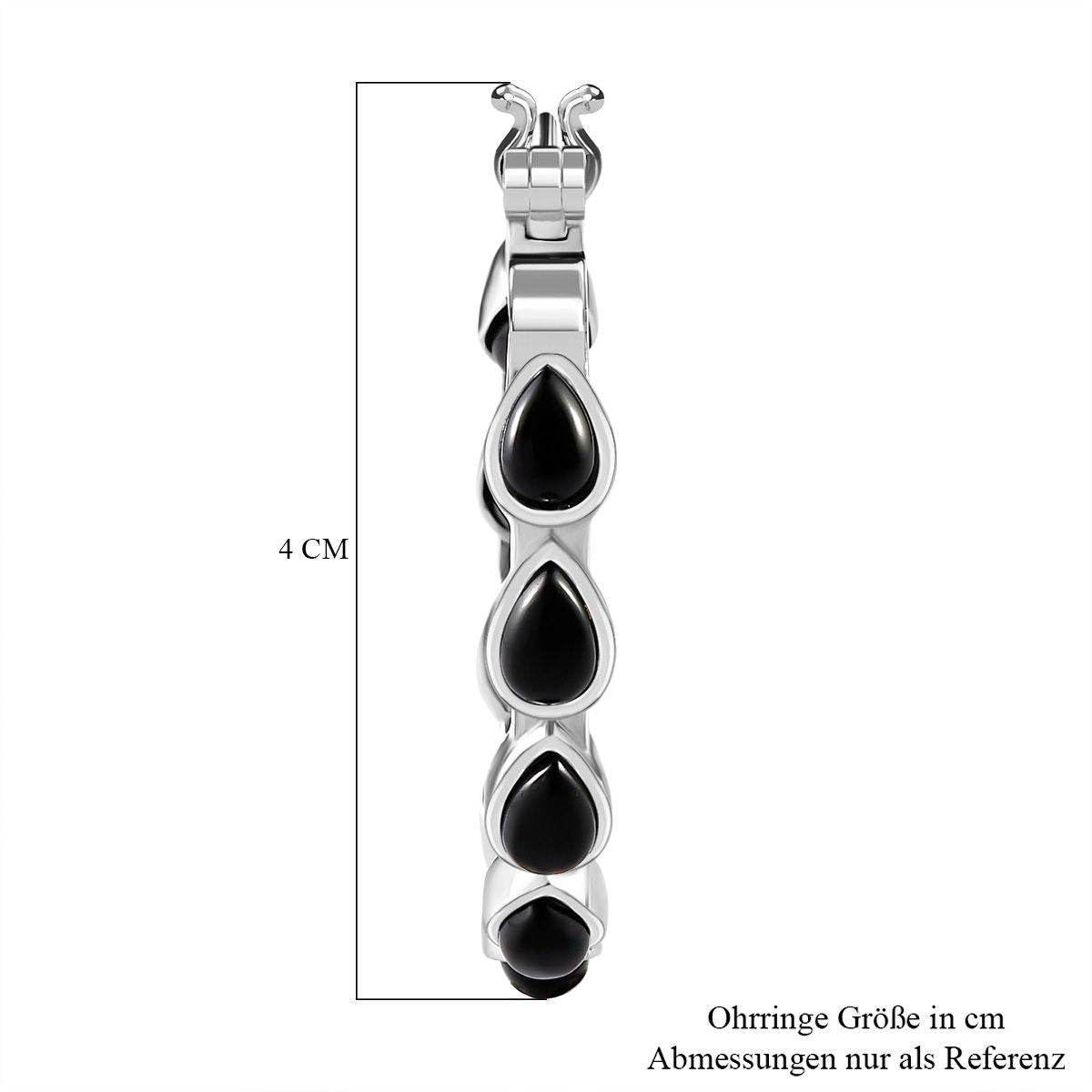 Schwarzer Onyx Ohrringe Edelstahl ca. 9,85 ct.