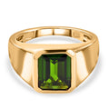 Natürlicher Chromdiopsid-Ring, 925 Silber Gelbgold Vermeil (Größe 18.00) ca. 3,26 ct