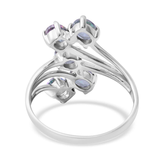 Nordlicht Mystik-Topas Ring, 925 Silber platiniert ca. 2.40 ct