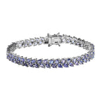 Tansanit Armband, ca. 19 cm, 925 Silber platiniert ca. 11,97 ct