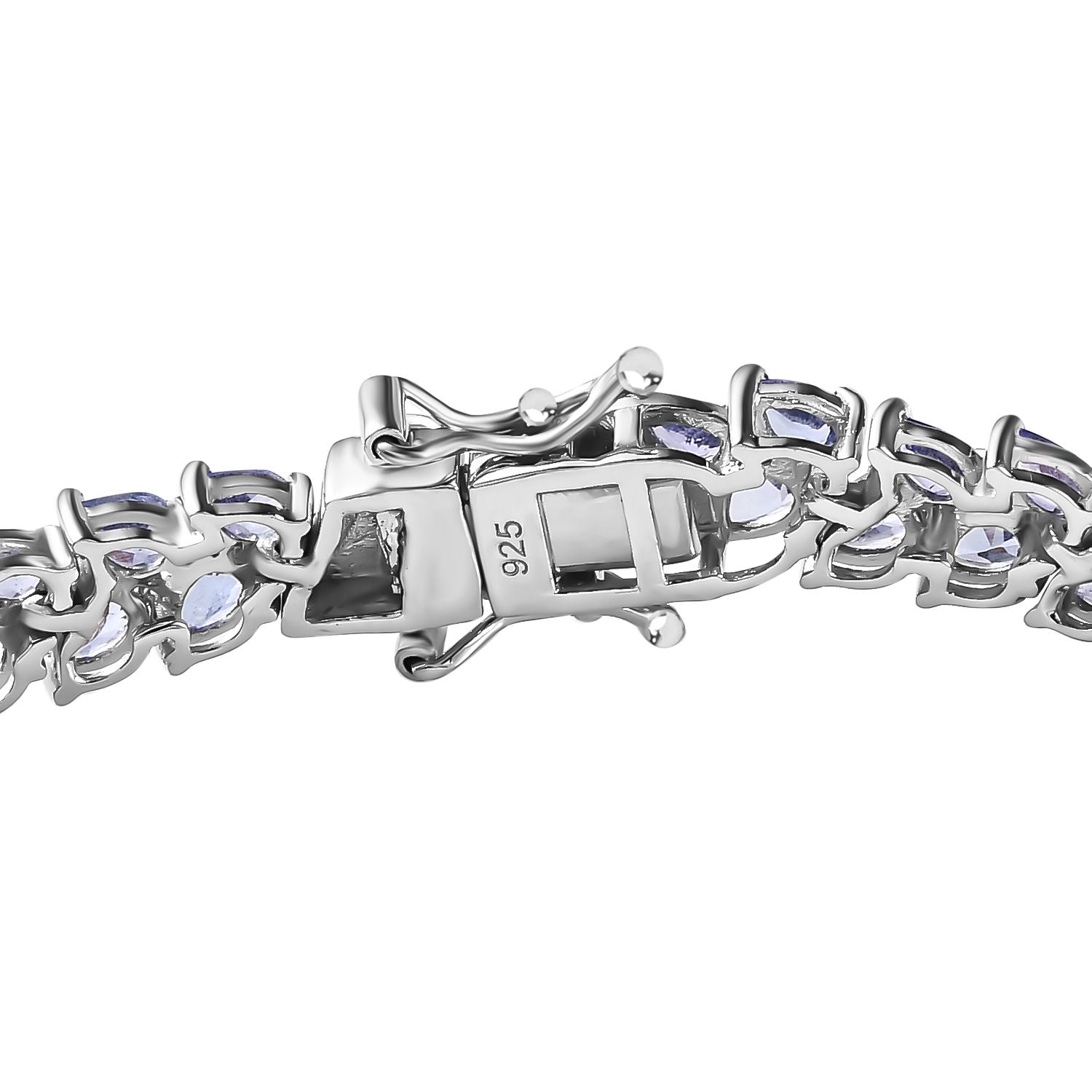 Tansanit Armband, ca. 19 cm, 925 Silber platiniert ca. 11,97 ct
