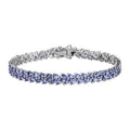 Tansanit Armband, ca. 20 cm, 925 Silber platiniert, ca. 13.06 ct